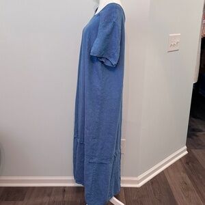 FLAX Linen Short Sleeve Dress Size Medium